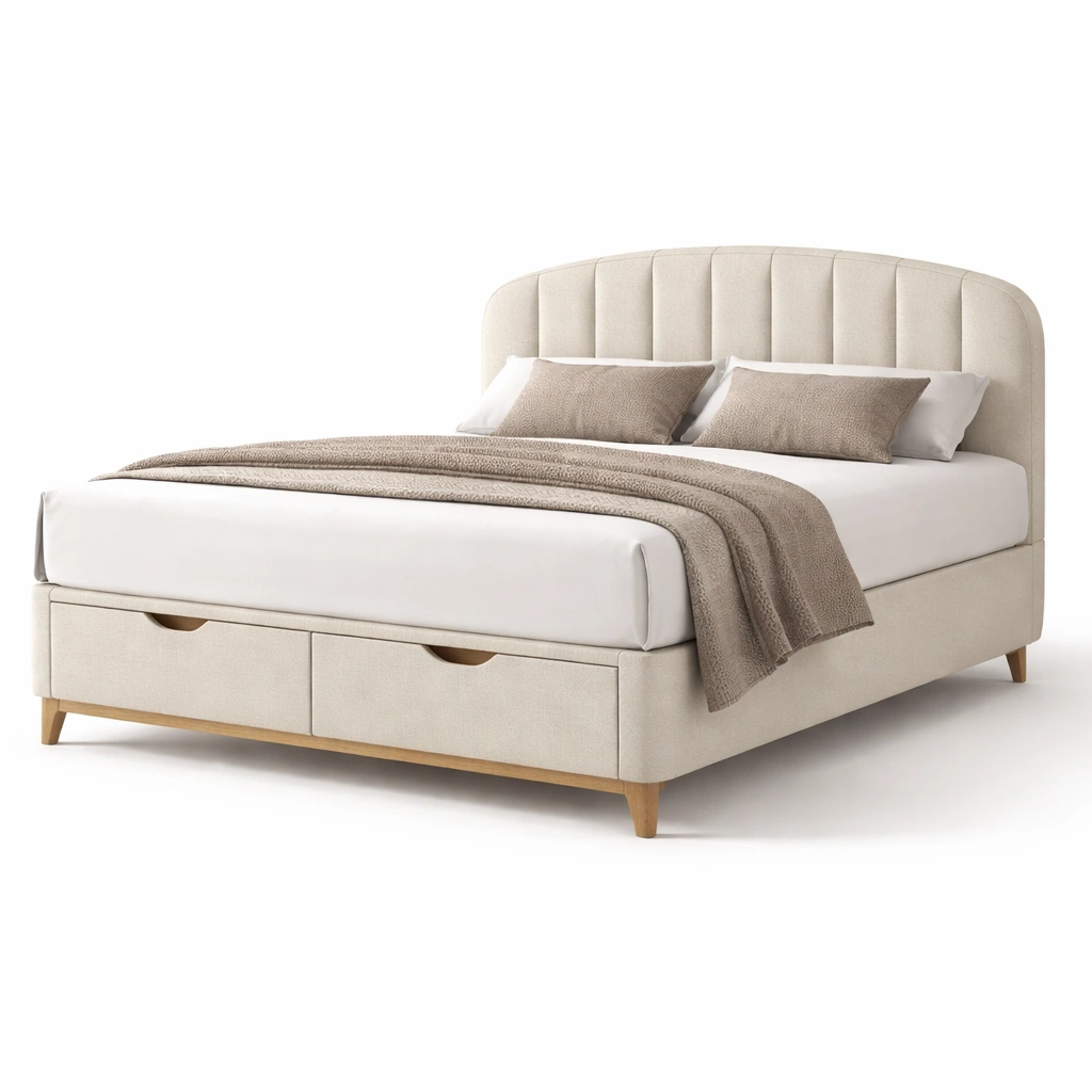 Polsterbett mit Stauraum und Kopfteil-Olvique